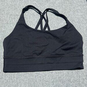 Lululemon black energy sports bra size 8